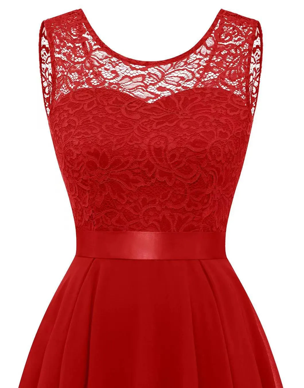 Abito da Sera Asimmetrico High-Low Elegante Senza Maniche
