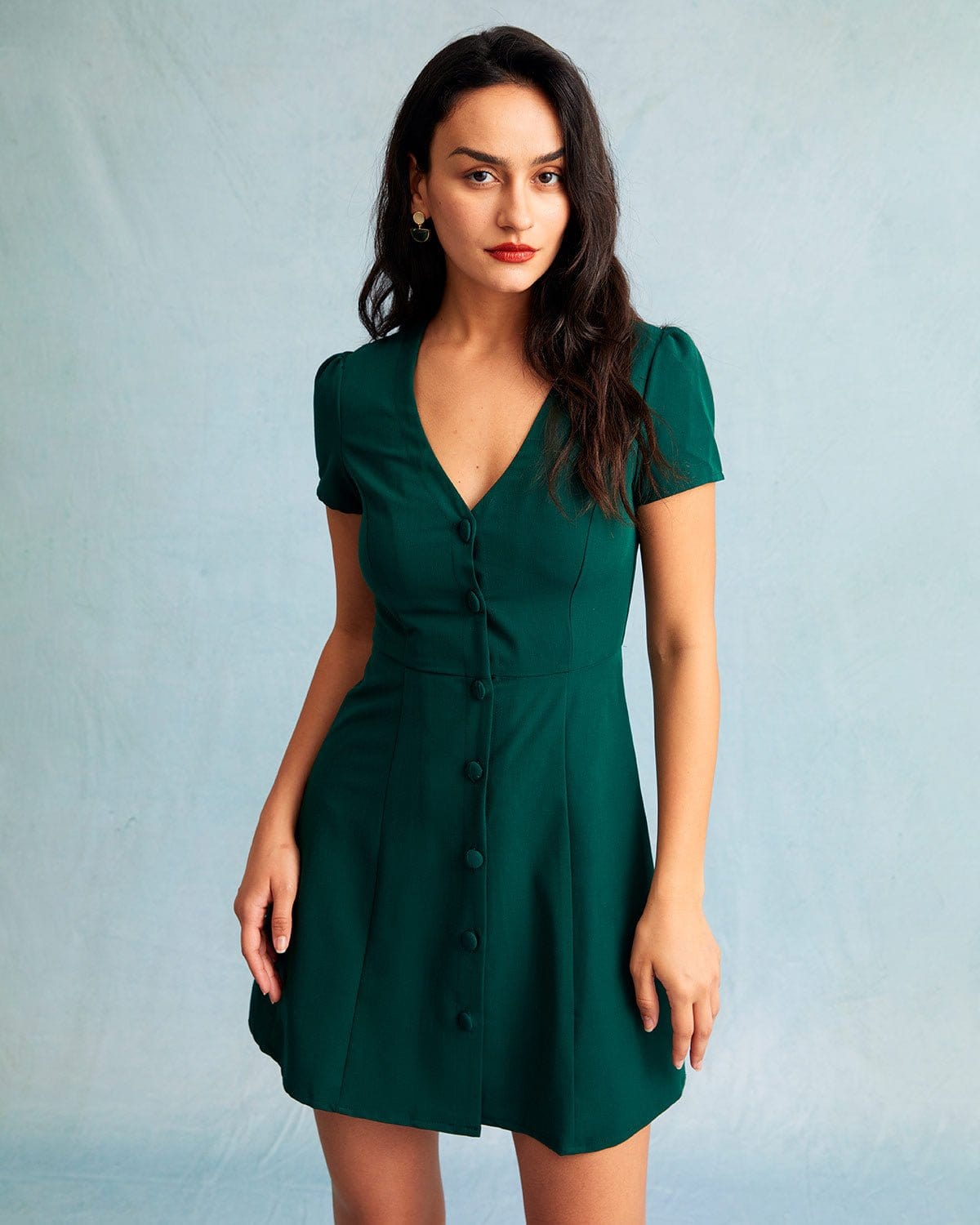Clarissa | Relaxed Fit V Neck Button-Up Summer Dress