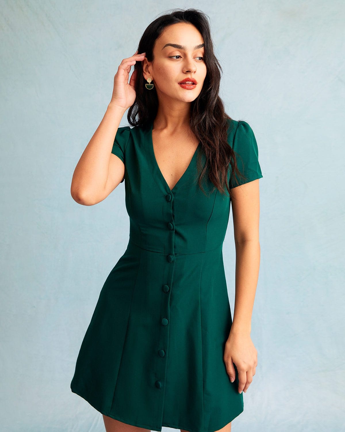 Clarissa | Relaxed Fit V Neck Button-Up Summer Dress