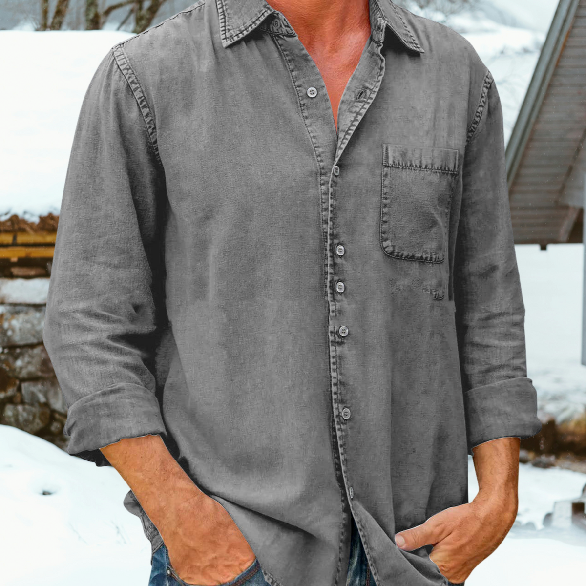 Bronislaw - Camicia Casual a Maniche Lunghe da Uomo