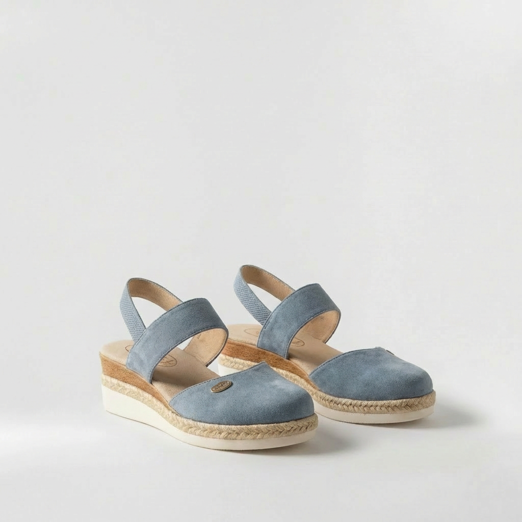 Sandali espadrillas da donna con cinturino e suola platform estiva