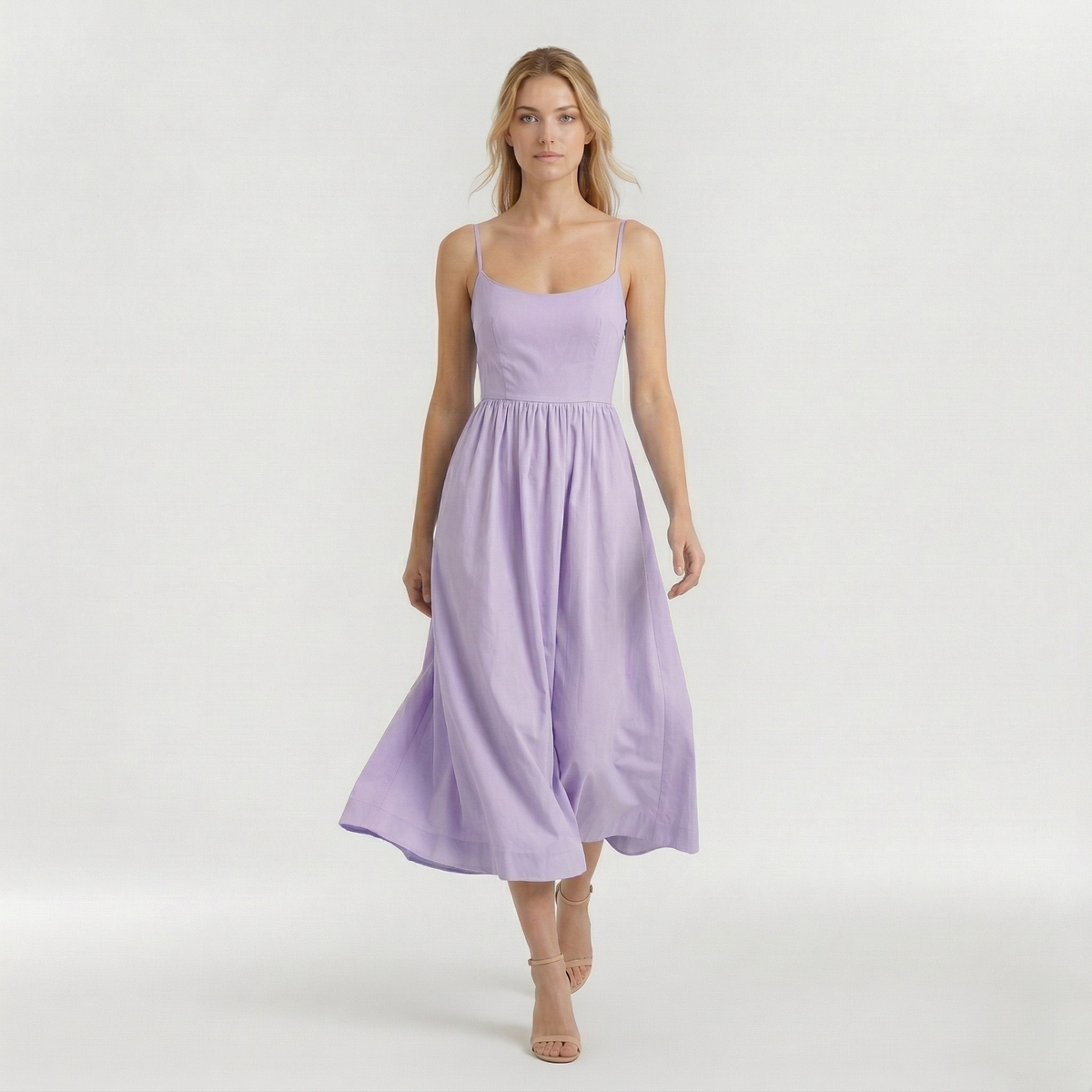Abito midi A-line da donna stile ascot per invitata matrimonio