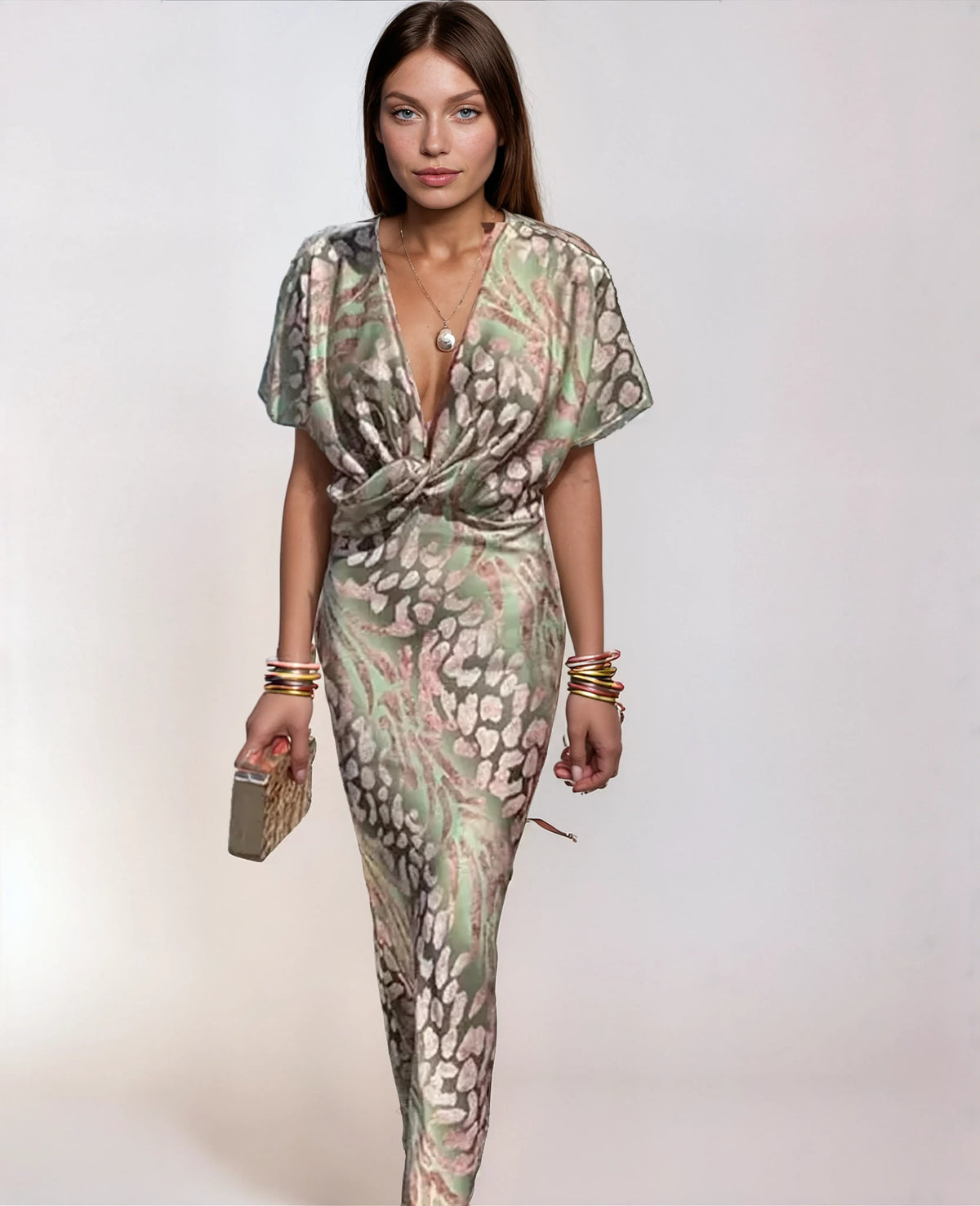 Vestito da Sera con Nodo Frontale per Donna