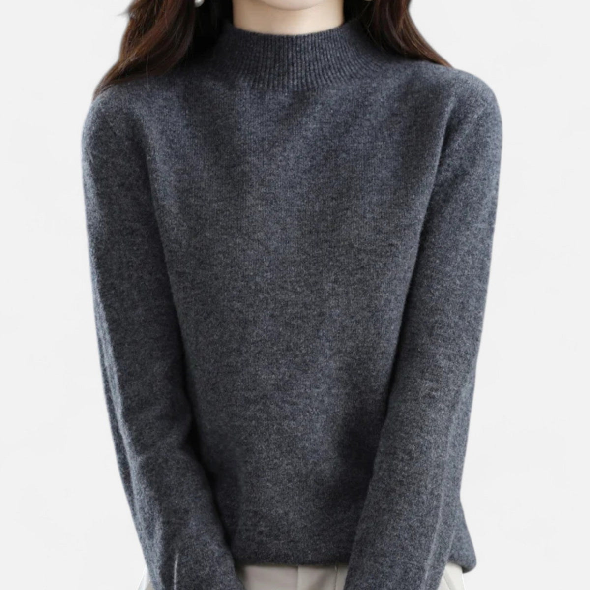 Maglione a Mezzo Collo in Pura Lana da Donna