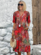 Vestito Estivo con Scollo a V & Stampa Allover – Al Ginocchio & Comodo