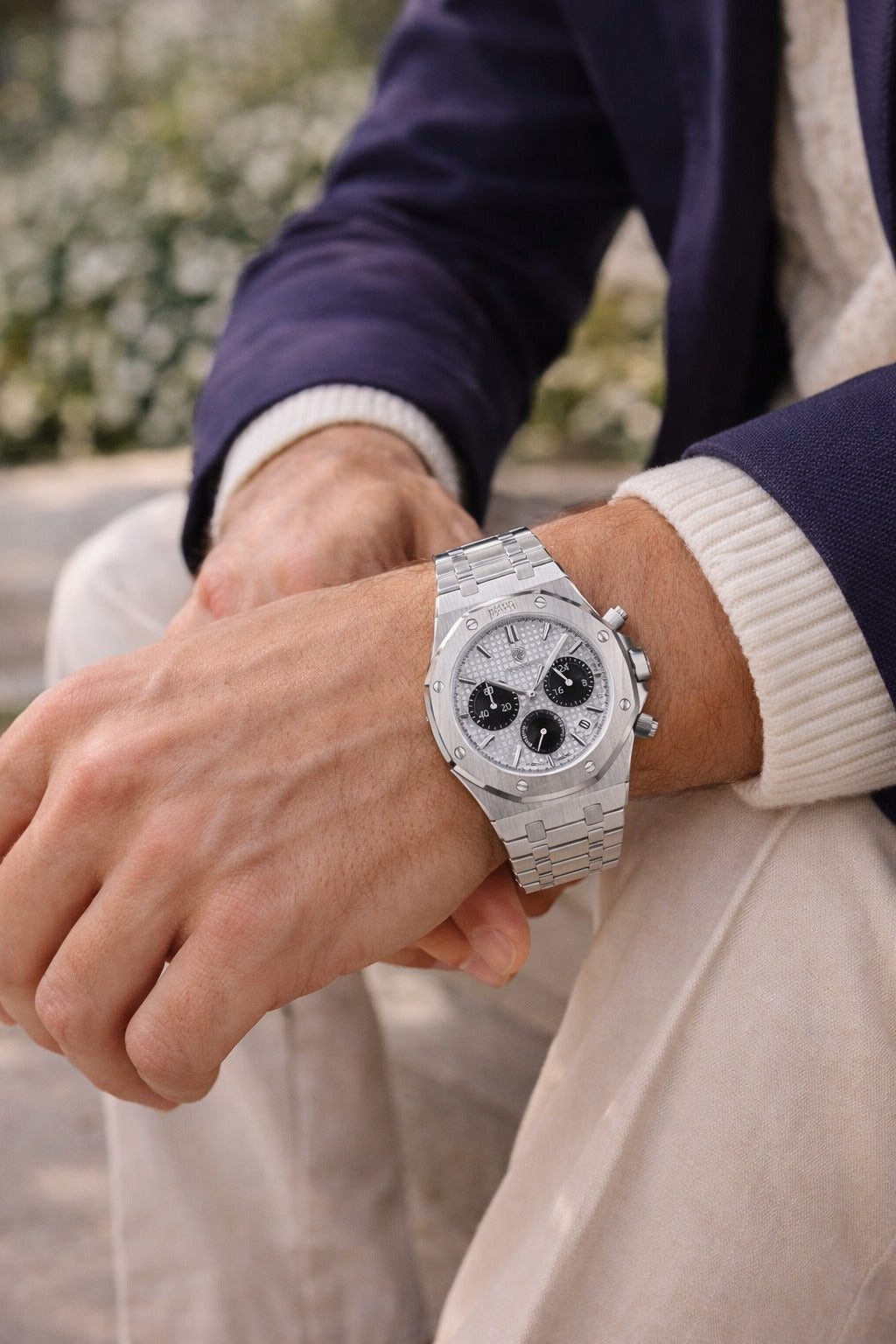 Lucas | Orologio da Uomo con Bracciale in Acciaio Inossidabile e Cronografo
