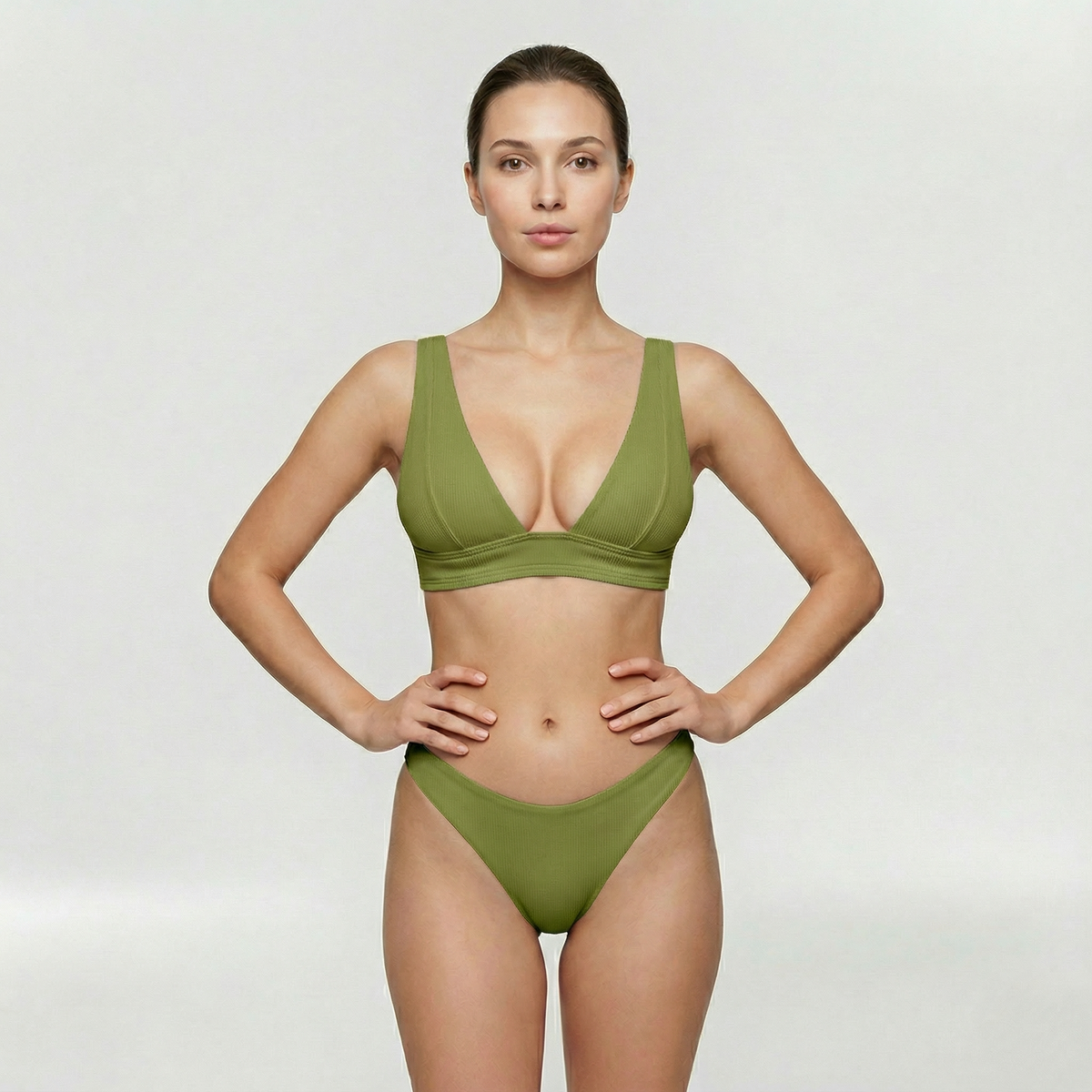 Bikini push-up da donna con slip a vita alta modellante