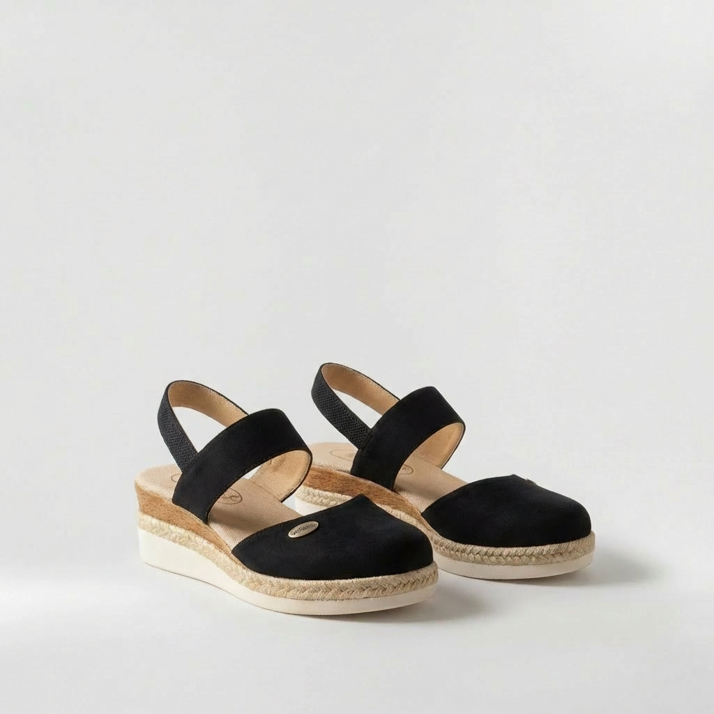 Sandali espadrillas da donna con cinturino e suola platform estiva