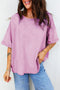 T-shirt ampia con lavaggio minerale e spalla scesa