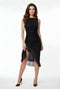 Vestito Donna Elegante Aderente con Spacco Abito Midi da Sera con Drappeggi