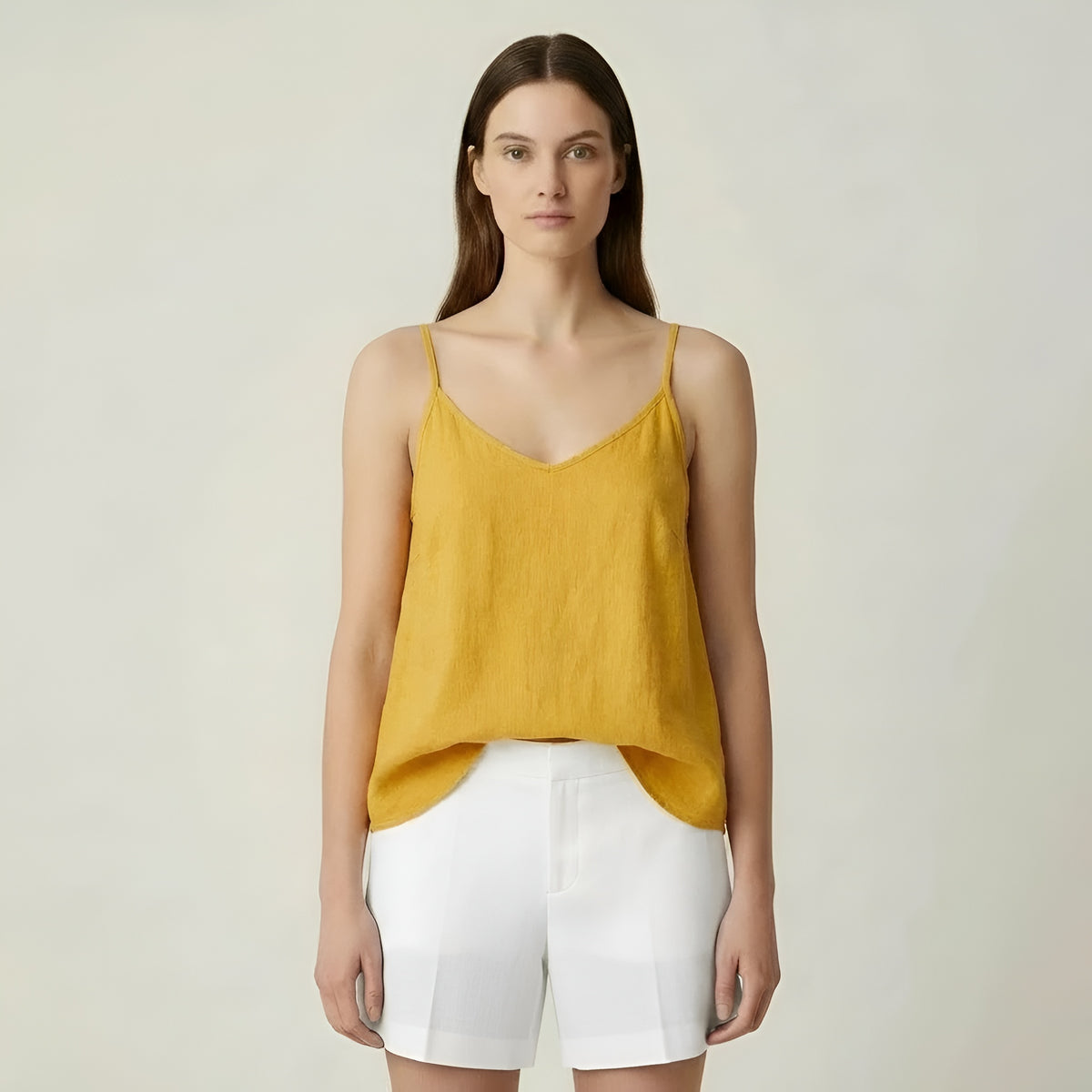 Canotta donna lino estiva spalline sottili top casual leggero traspirante