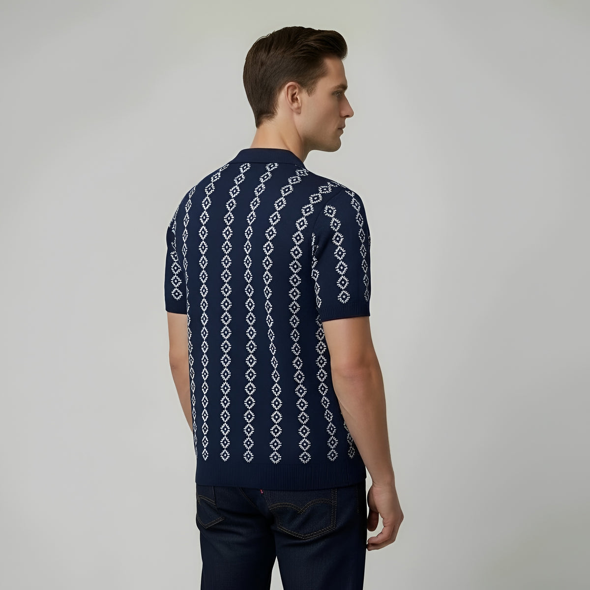 Polo uomo maglia traforata manica corta colletto camicia casual estiva uomo