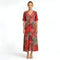 Vestito Lungo Donna Stampa Floreale Scollo a V Abito Estivo Maniche Corte Midi