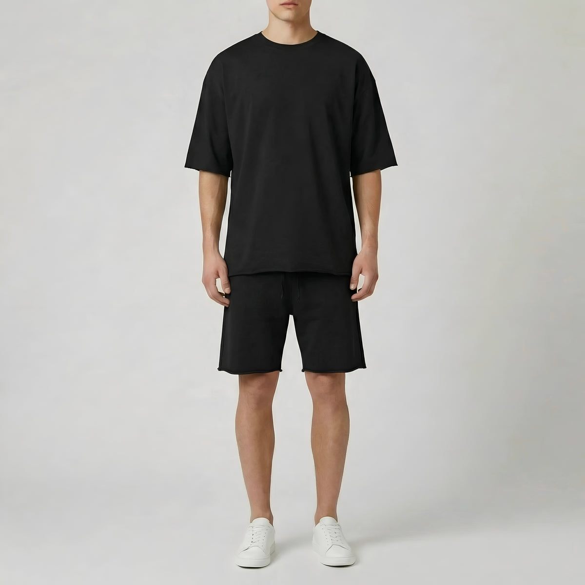 Completo Uomo T-Shirt e Pantaloncini in Cotone Set Casual Estivo Sportivo Uomo