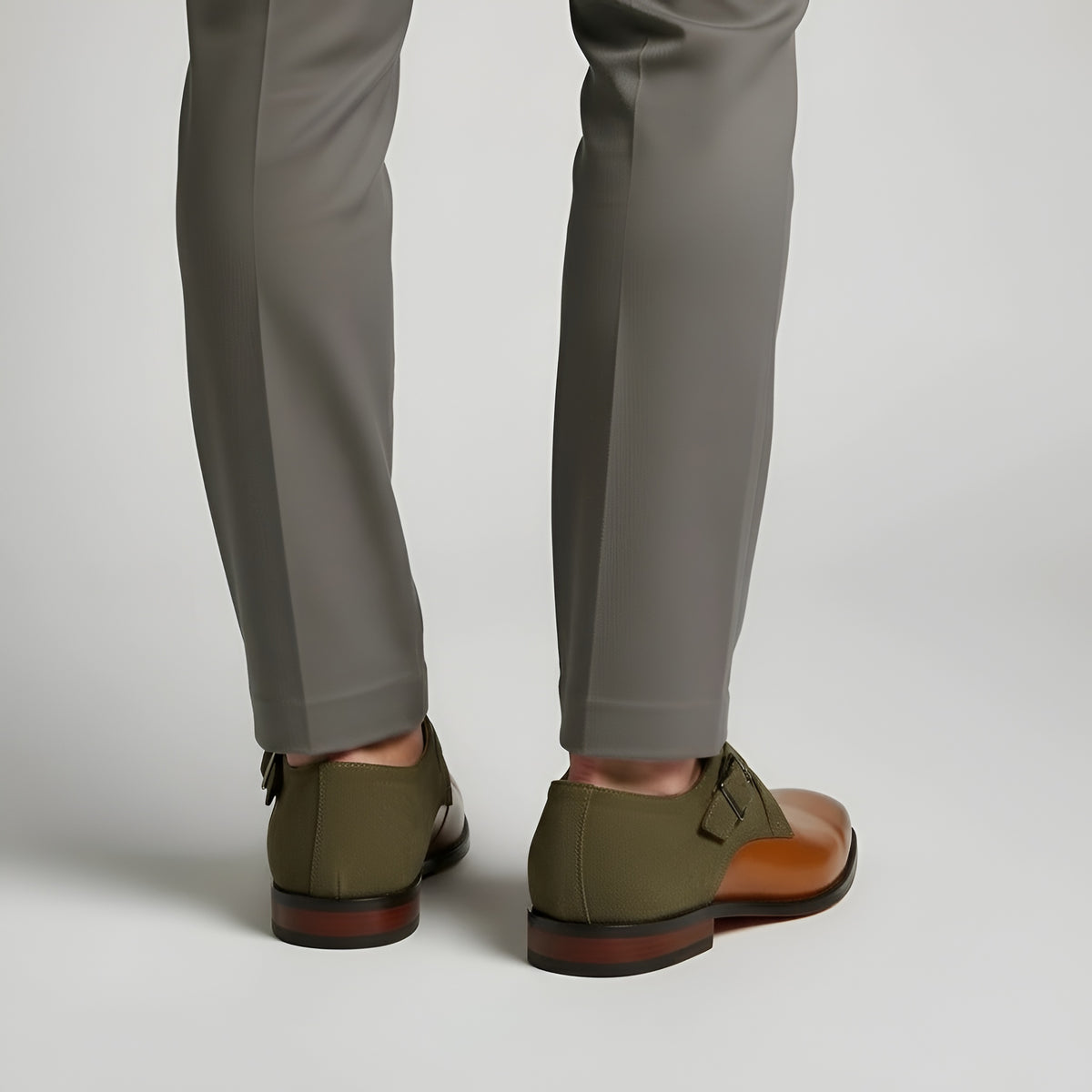 Scarpe Eleganti Uomo Monk Strap con Fibbia in Pelle Sintetica Scarpe Formali Uomo
