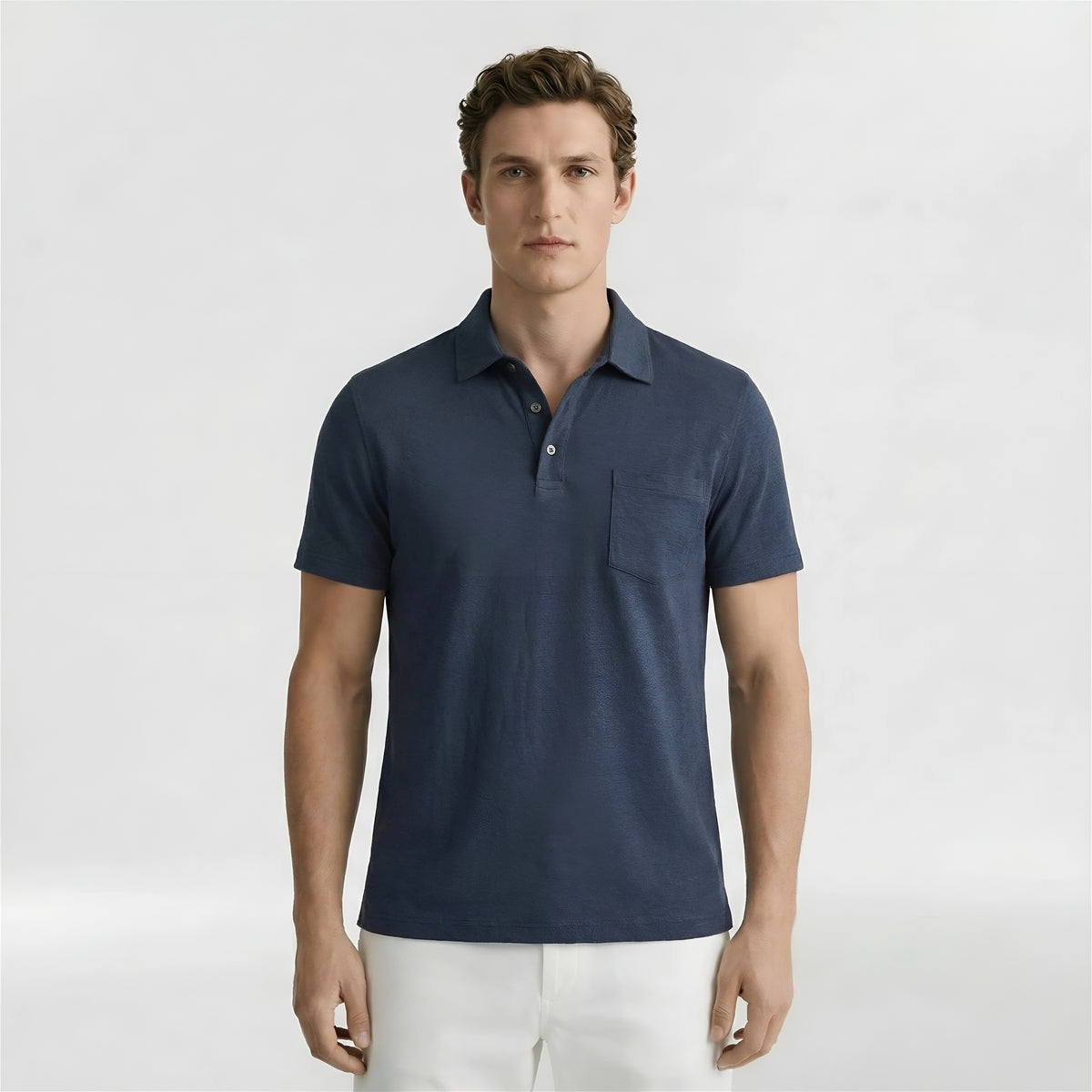 Polo Uomo Maniche Corte in Cotone Maglia Polo Casual con Colletto Bottoni Uomo