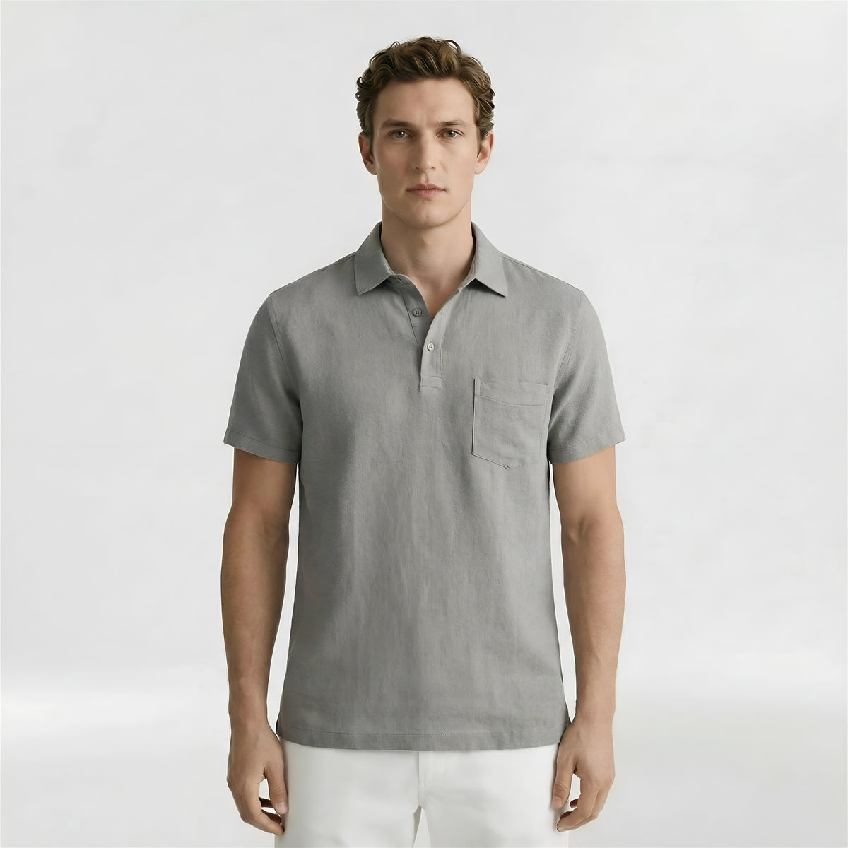 Polo Uomo Maniche Corte in Cotone Maglia Polo Casual con Colletto Bottoni Uomo
