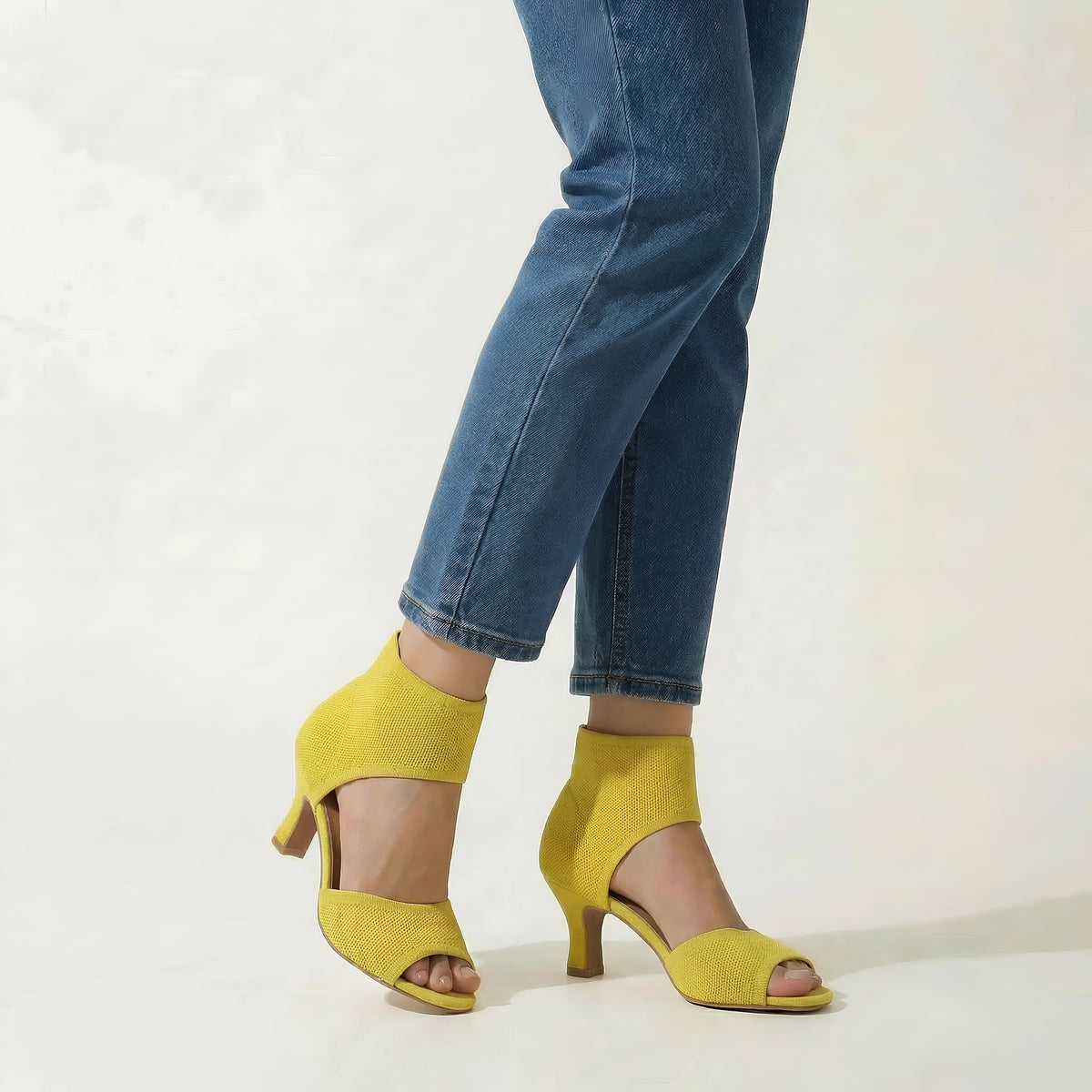 Sandali Donna con Tacco Medio Scarpe Eleganti con Cinturino alla Caviglia Aperte