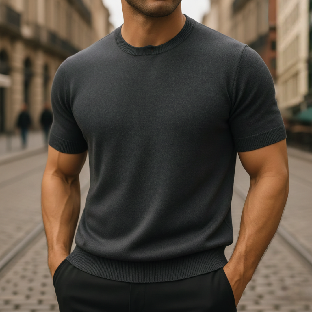 Maglione a Maniche Corte in Cashmere da Uomo