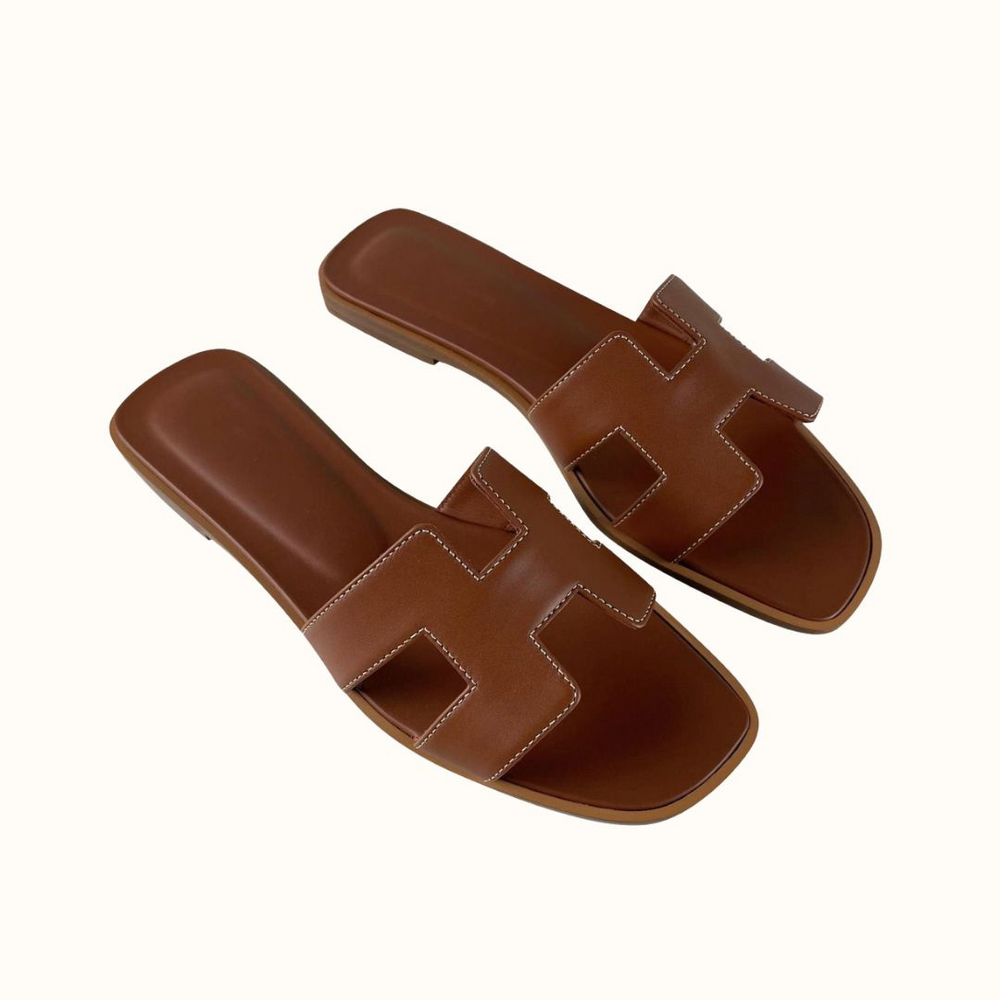 Sandali in Pelle da Donna con Fascia ad H e Tacco Basso - Eleganti e Casual