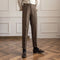 Elegante Pantalone Uomo Vita Alta Doppia Piega Gamba Dritta