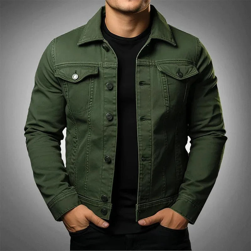 Giacca di Jeans Uomo Leggera | Giubbotto Denim Casual Primaverile | Capospalla Versatile con Taglio Moderno e Strutturato