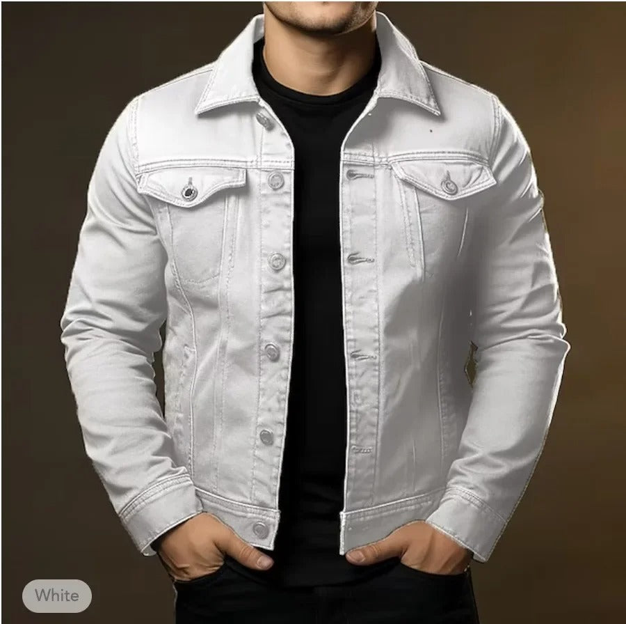 Giacca di Jeans Uomo Leggera | Giubbotto Denim Casual Primaverile | Capospalla Versatile con Taglio Moderno e Strutturato