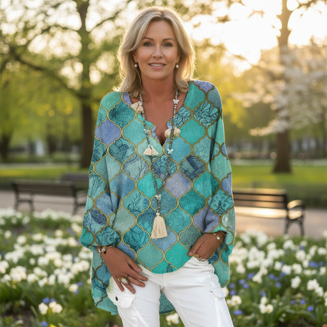 Camila | Camicia di Lino Donna con Bottoni e Taglio Lungo