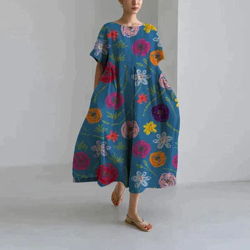 Zara Abito Donna – Stampa Floreale Elegante, Comfort Traspirante & Taglio Casual