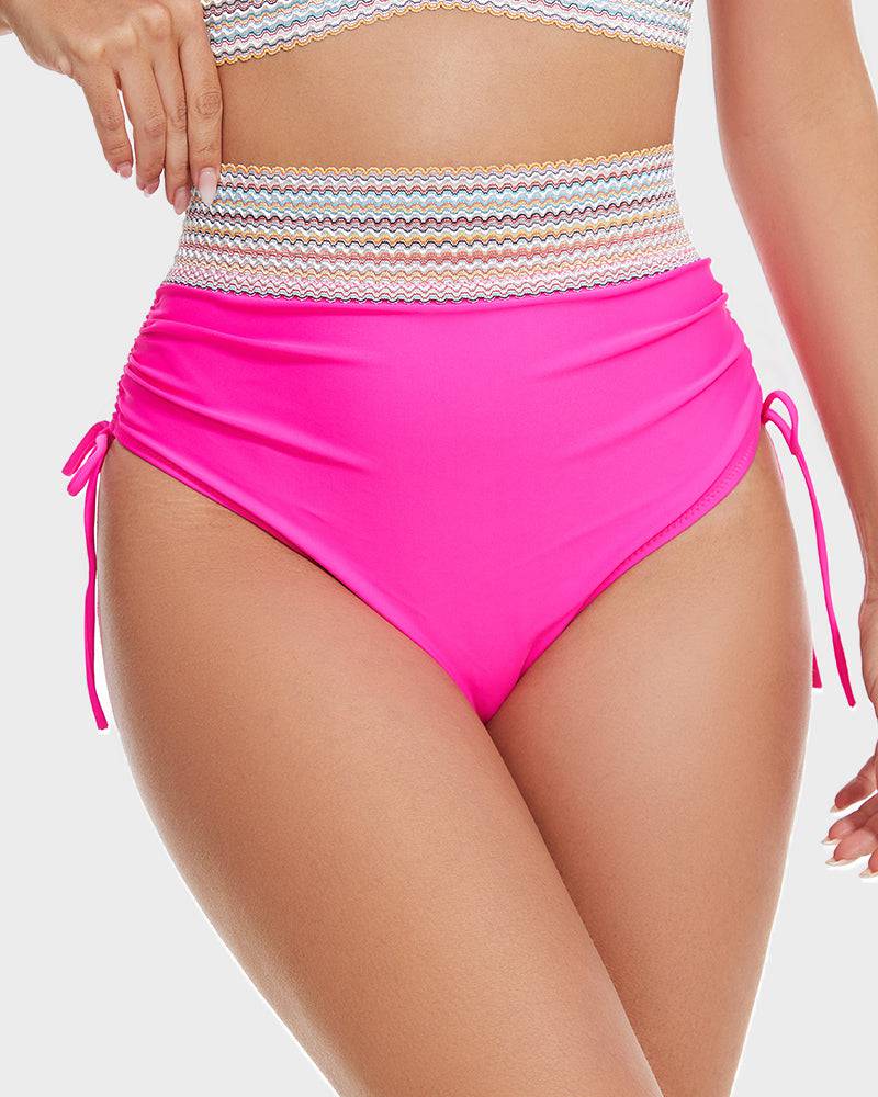 Bikini a vita alta modellante con motivo colorblock – sostegno, comfort e stile trendy