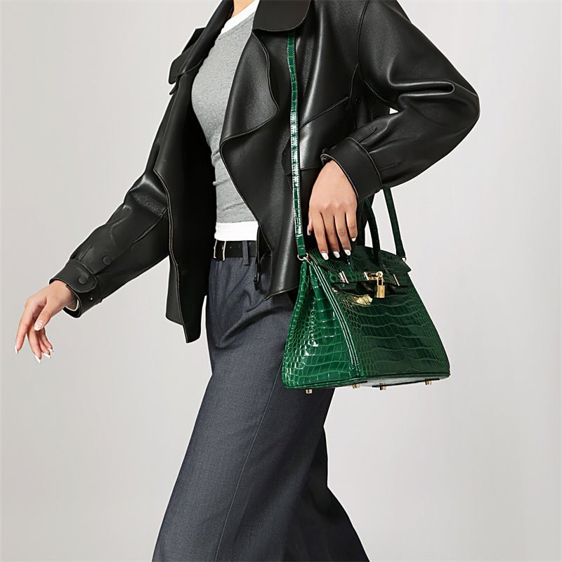Borsa a mano di lusso in vera pelle da donna elegante e funzionale